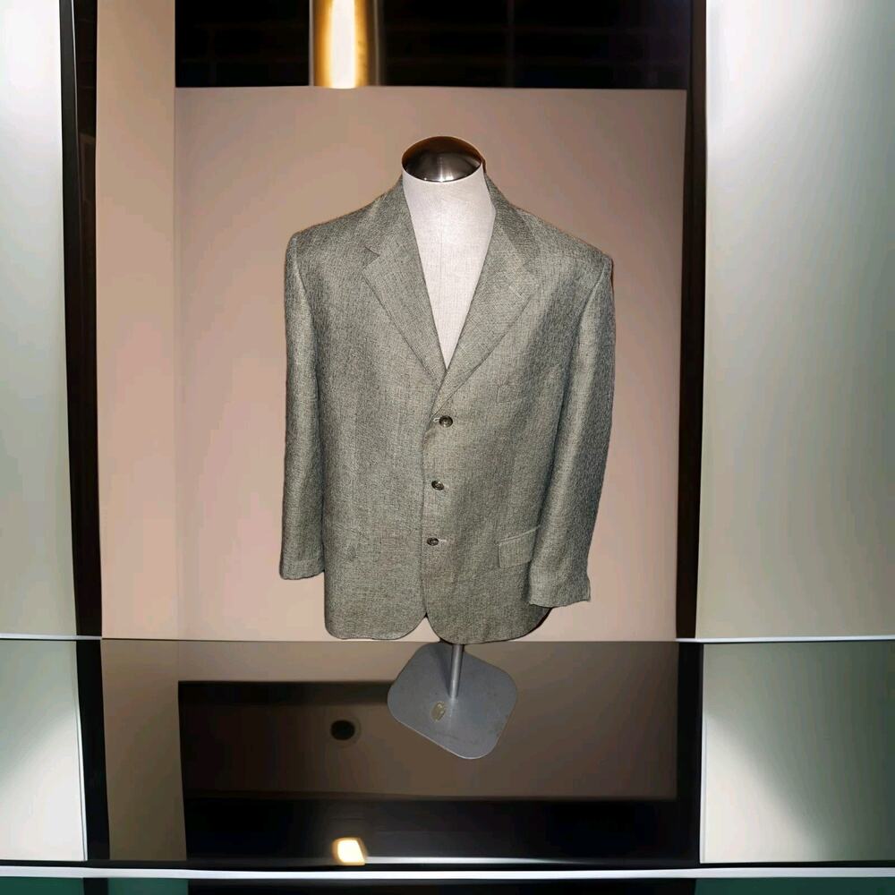 Corneliani Italian luxury 3 Button Light Green sport coat, blazer 48R US/58R EU